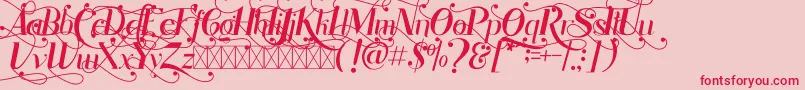 Rhonde Free-Schriftart – Rote Schriften auf rosa Hintergrund