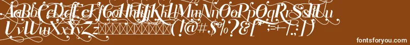 Rhonde Free-Schriftart – Weiße Schriften auf braunem Hintergrund