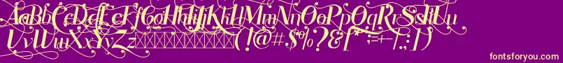 Rhonde Free Font – Yellow Fonts on Purple Background