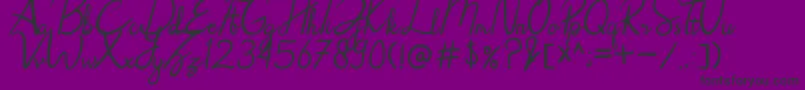 Rhoselinna-Schriftart – Schwarze Schriften auf violettem Hintergrund