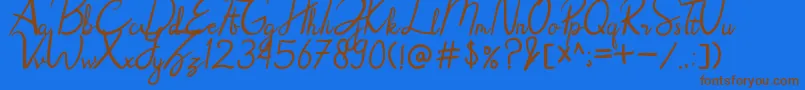 Rhoselinna Font – Brown Fonts on Blue Background