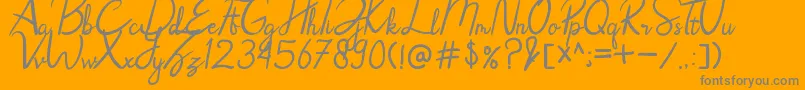 Rhoselinna-Schriftart – Graue Schriften auf orangefarbenem Hintergrund