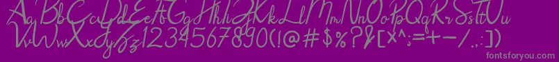 Weitere Informationen zur Rhoselinna-Schriftart Rhoselinna-Schriftart – Graue Schriften auf violettem Hintergrund