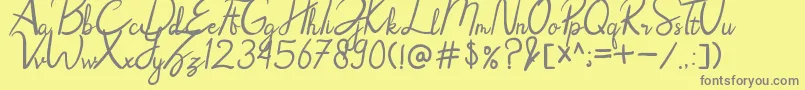 More about Rhoselinna Font Rhoselinna Font – Gray Fonts on Yellow Background