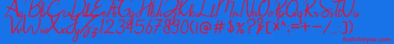 Rhoselinna Font – Red Fonts on Blue Background