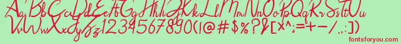 Rhoselinna Font – Red Fonts on Green Background