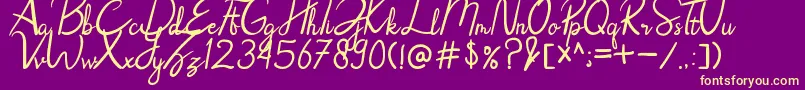 Rhoselinna Font – Yellow Fonts on Purple Background