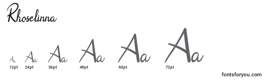 Rhoselinna Font Sizes