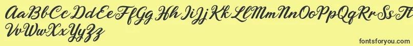 Rhyanie Lane Font – Black Fonts on Yellow Background