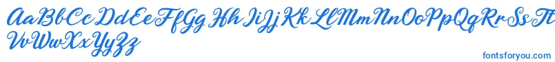 Rhyanie Lane Font – Blue Fonts on White Background