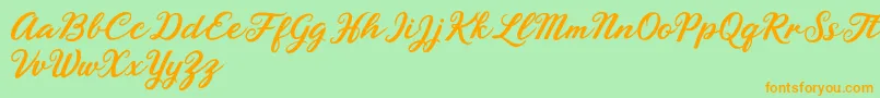 Rhyanie Lane Font – Orange Fonts on Green Background