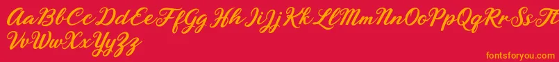 Rhyanie Lane Font – Orange Fonts on Red Background