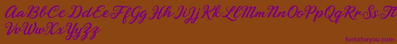 Rhyanie Lane-Schriftart – Violette Schriften auf braunem Hintergrund