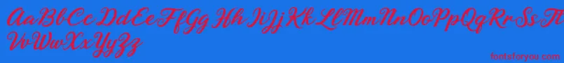 Rhyanie Lane Font – Red Fonts on Blue Background