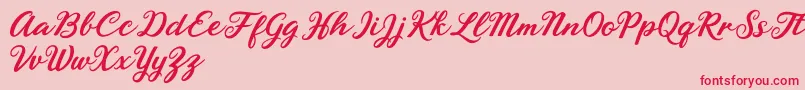 Rhyanie Lane-Schriftart – Rote Schriften auf rosa Hintergrund