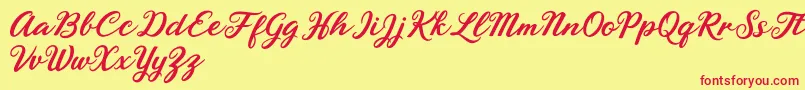 Rhyanie Lane Font – Red Fonts on Yellow Background