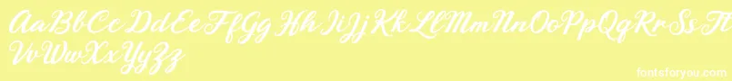 Rhyanie Lane Font – White Fonts on Yellow Background