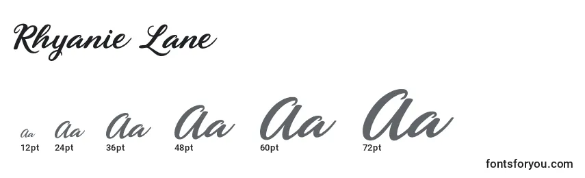 Rhyanie Lane Font Sizes