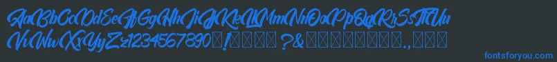 Rhyndatton Font – Blue Fonts on Black Background