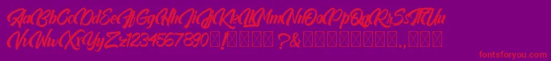 Rhyndatton Font – Red Fonts on Purple Background