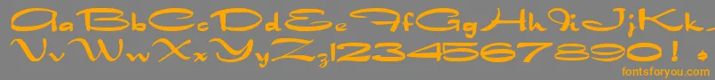 フォントDragonwickBold – オレンジの文字は灰色の背景にあります。