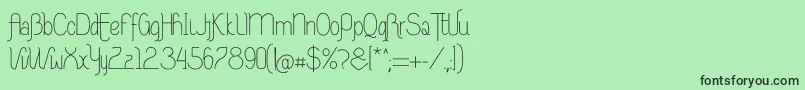 フォントRiasAltasRibadeoLGtipos Nor – 緑の背景に黒い文字