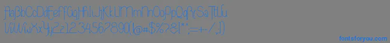 フォントRiasAltasRibadeoLGtipos Nor – 灰色の背景に青い文字