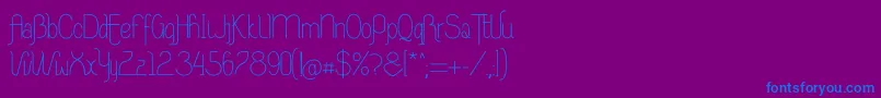 フォントRiasAltasRibadeoLGtipos Nor – 紫色の背景に青い文字