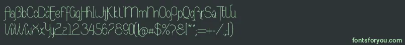 フォントRiasAltasRibadeoLGtipos Nor – 黒い背景に緑の文字