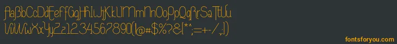 フォントRiasAltasRibadeoLGtipos Nor – 黒い背景にオレンジの文字