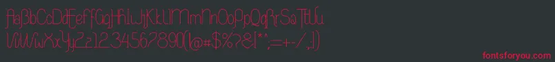 フォントRiasAltasRibadeoLGtipos Nor – 黒い背景に赤い文字