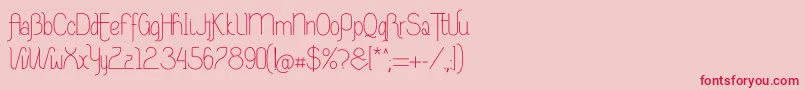 フォントRiasAltasRibadeoLGtipos Nor – ピンクの背景に赤い文字