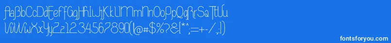 フォントRiasAltasRibadeoLGtipos Nor – 青い背景に白い文字