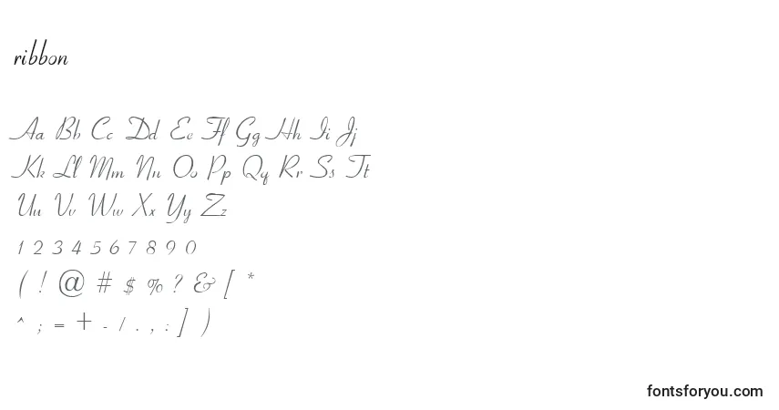Czcionka Ribbon (138661) – alfabet, cyfry, specjalne znaki
