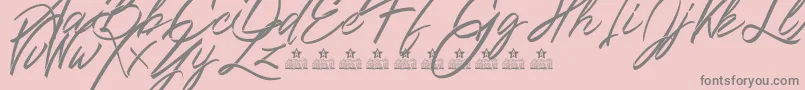 Ribbons in the wind PERSONAL USE Font – Gray Fonts on Pink Background