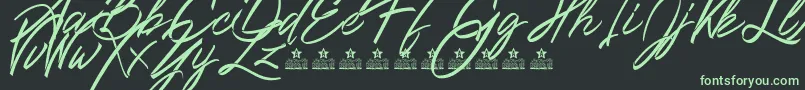 Fonte Ribbons in the wind PERSONAL USE – fontes verdes em um fundo preto