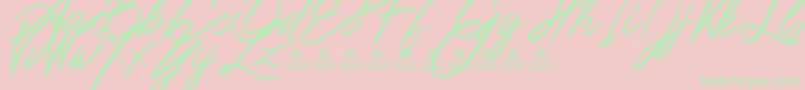 Ribbons in the wind PERSONAL USE Font – Green Fonts on Pink Background