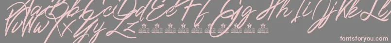 Ribbons in the wind PERSONAL USE Font – Pink Fonts on Gray Background