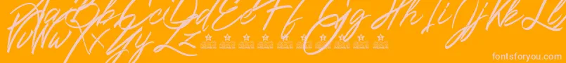 フォントRibbons in the wind PERSONAL USE – オレンジの背景にピンクのフォント