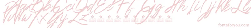 Czcionka Ribbons in the wind PERSONAL USE – różowe czcionki na białym tle