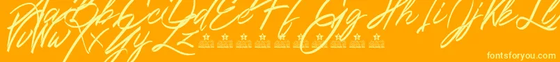 Fonte Ribbons in the wind PERSONAL USE – fontes amarelas em um fundo laranja