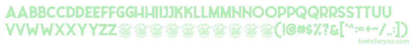 Fonte Riborn Stamp Demo – fontes verdes em um fundo branco