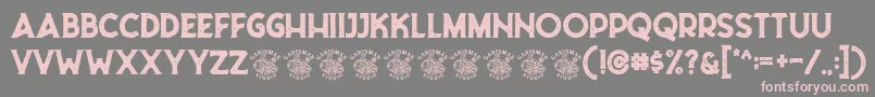 Riborn Stamp Demo-Schriftart – Rosa Schriften auf grauem Hintergrund