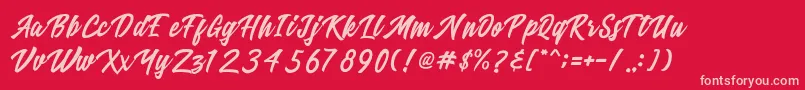 Ricefield Font – Pink Fonts on Red Background