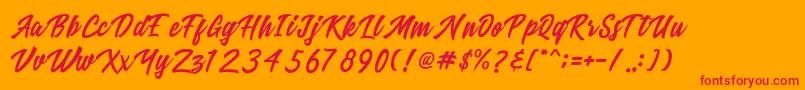 Ricefield Font – Red Fonts on Orange Background