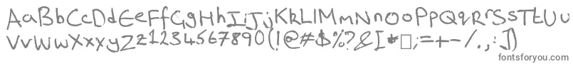 フォントRich s Riting – 白い背景に灰色の文字