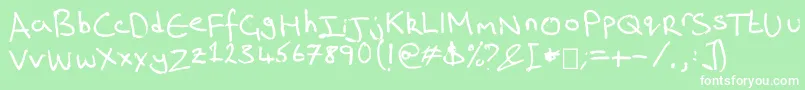 フォントRich s Riting – 緑の背景に白い文字