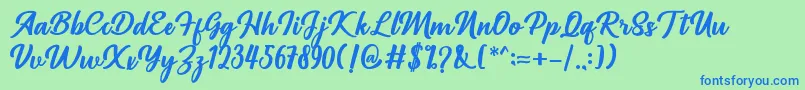 Richardine Font – Blue Fonts on Green Background
