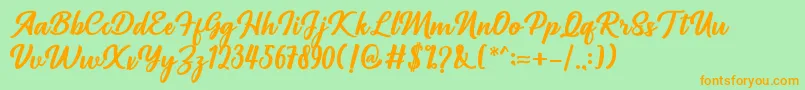 Richardine Font – Orange Fonts on Green Background