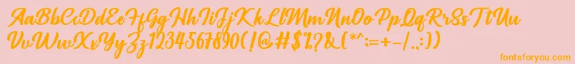Richardine Font – Orange Fonts on Pink Background